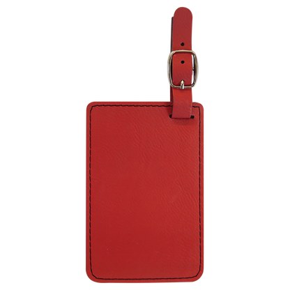 4 1/4" x 2 3/4" Custom Engraved Leatherette Luggage Tag