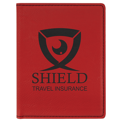 Red 4 1/4" x 5 1/2" Laserable Leatherette Passport Holder