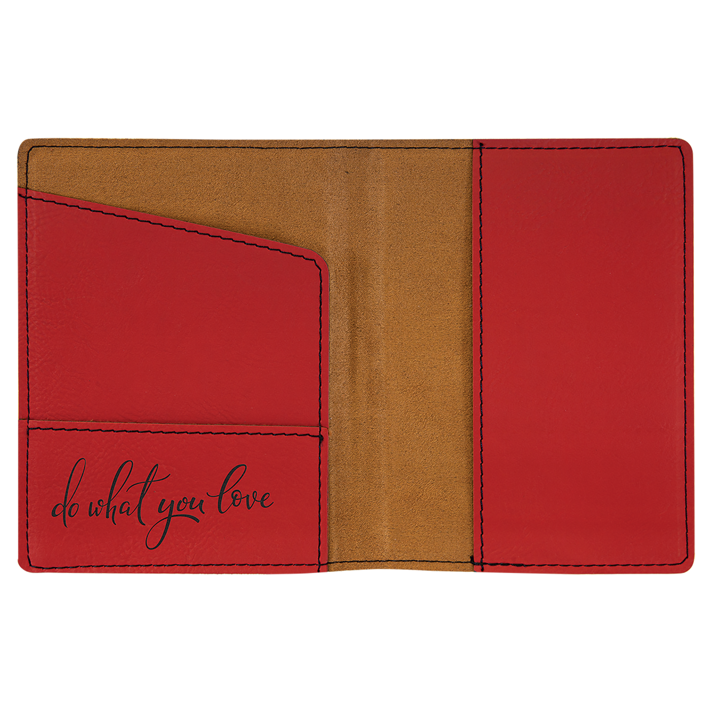 4 1/4" x 5 1/2" Custom Engraved Leatherette Passport Holder