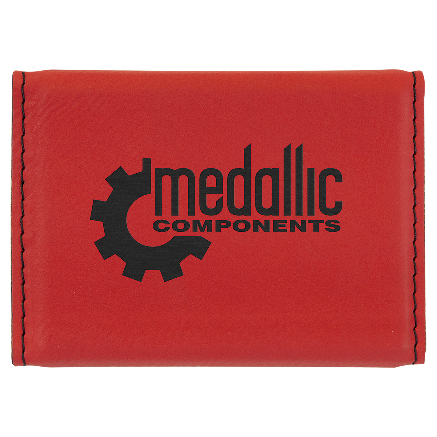 3 3/4" x 2 3/4" Custom Engraved Leatherette Hard Business Card Holder