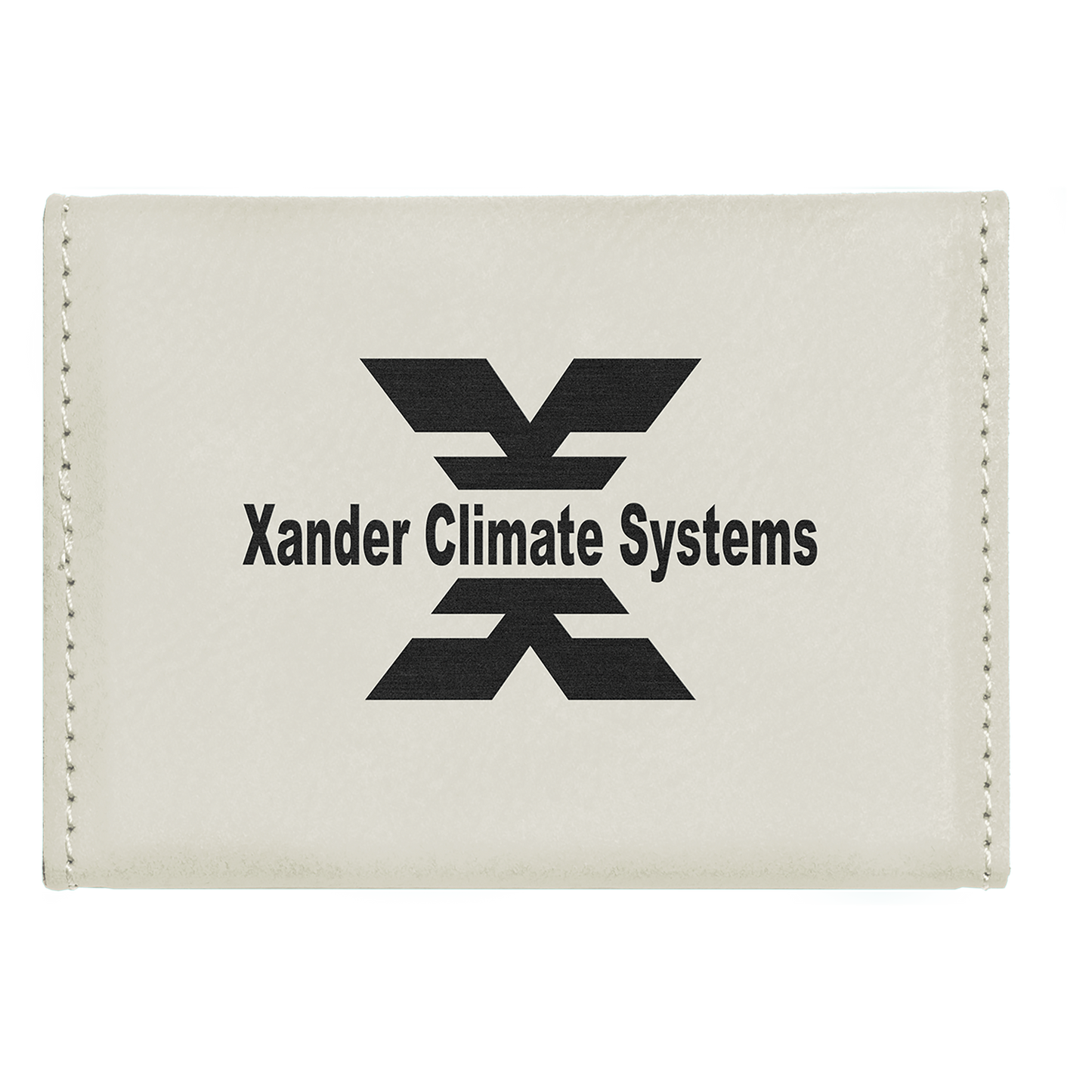 3 3/4" x 2 3/4" Custom Engraved Leatherette Hard Business Card Holder