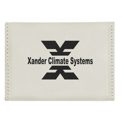 3 3/4" x 2 3/4" Custom Engraved Leatherette Hard Business Card Holder