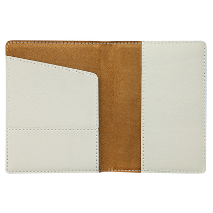 4 1/4" x 5 1/2" Custom Engraved Leatherette Passport Holder