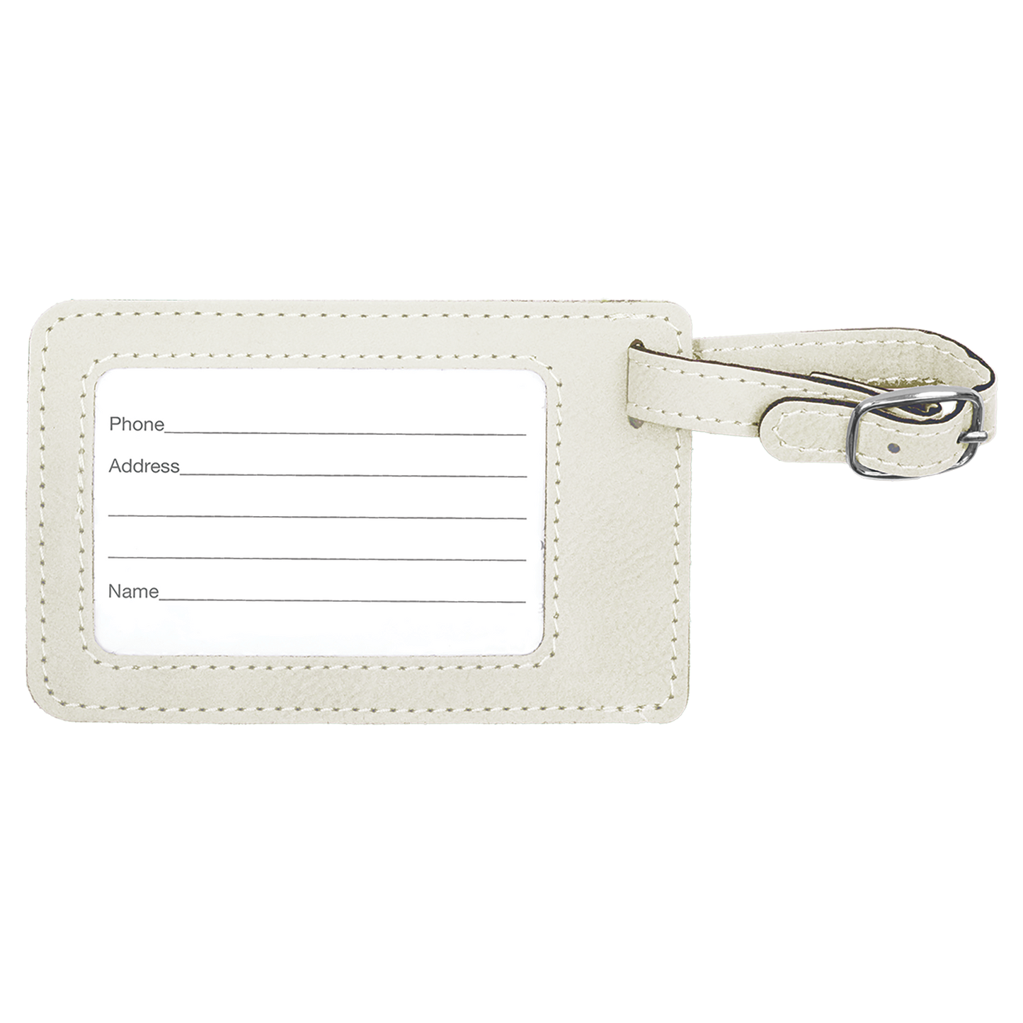 4 1/4" x 2 3/4" Custom Engraved Leatherette Luggage Tag