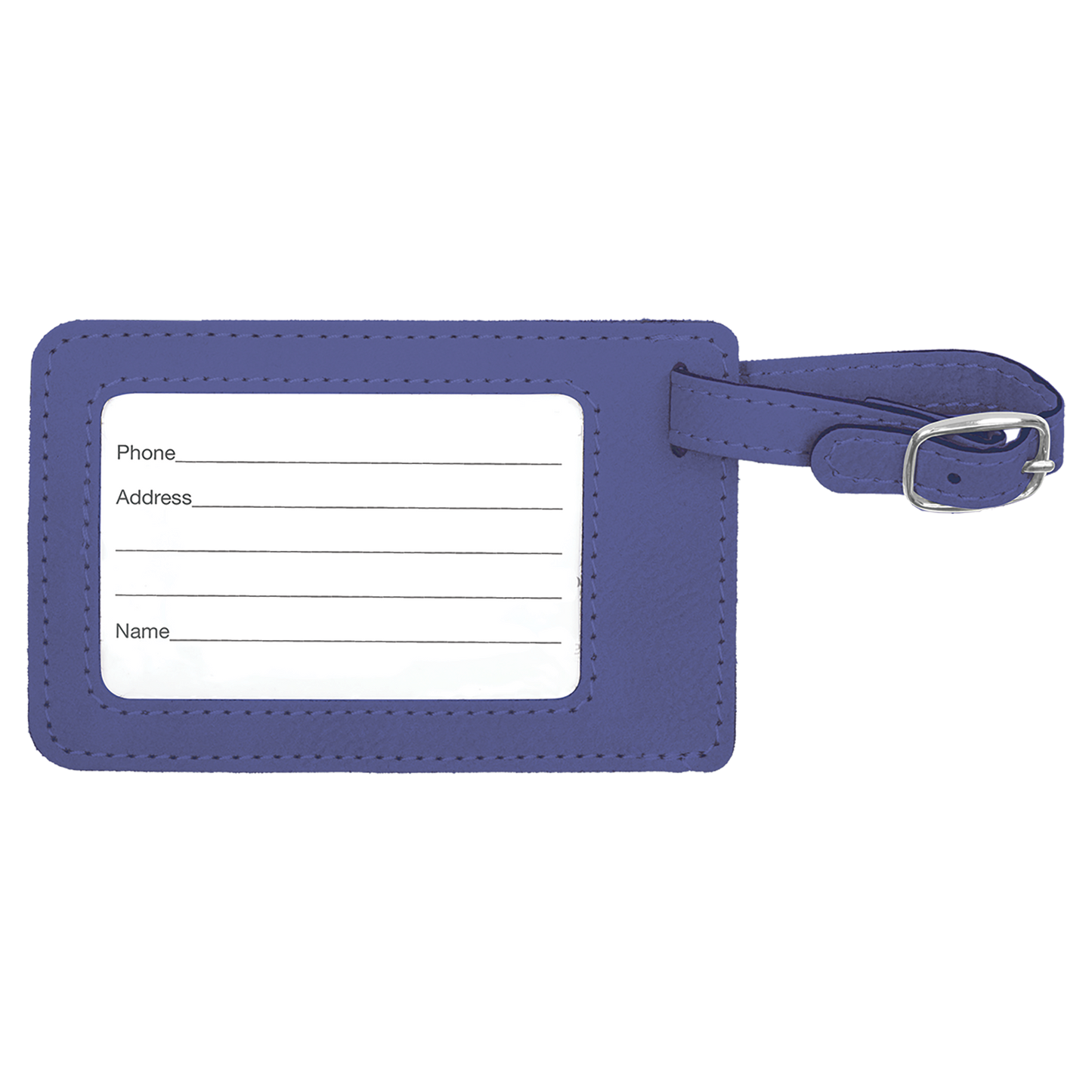 4 1/4" x 2 3/4" Custom Engraved Leatherette Luggage Tag