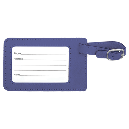 4 1/4" x 2 3/4" Custom Engraved Leatherette Luggage Tag