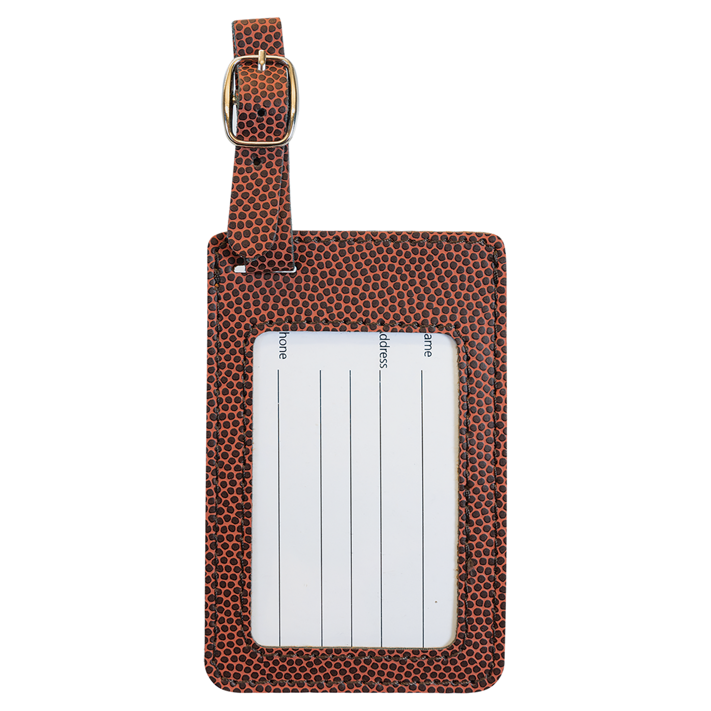 4 1/4" x 2 3/4" Custom Engraved Leatherette Luggage Tag