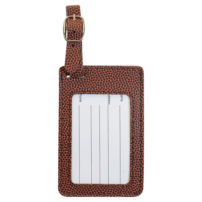 4 1/4" x 2 3/4" Custom Engraved Leatherette Luggage Tag