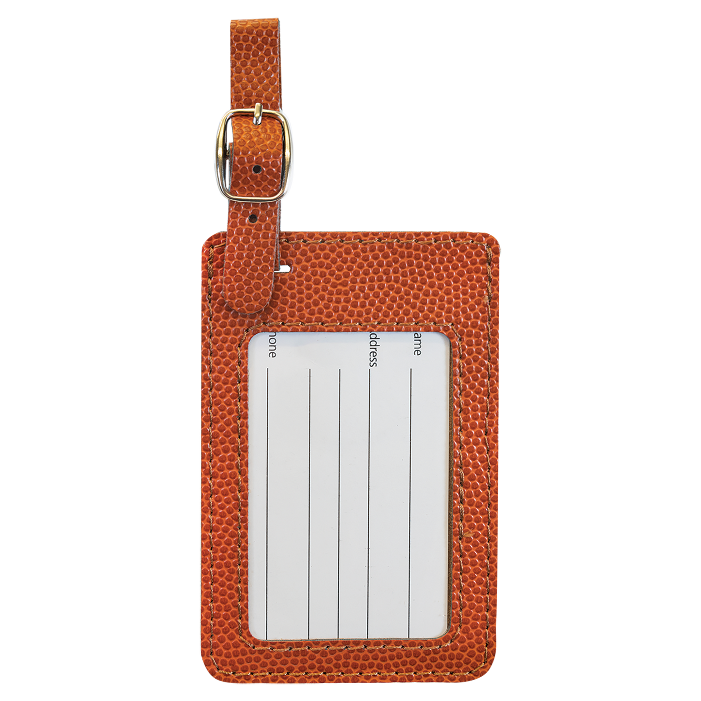 4 1/4" x 2 3/4" Custom Engraved Leatherette Luggage Tag