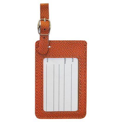 4 1/4" x 2 3/4" Custom Engraved Leatherette Luggage Tag