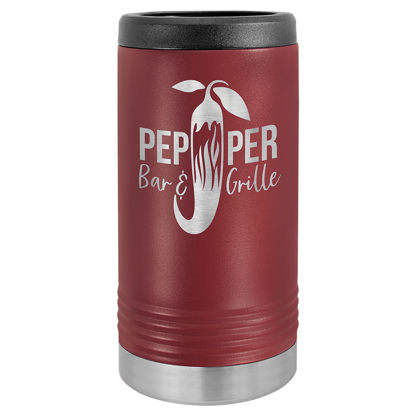 Custom Laser Engraved Stainless Slim Beverage Holder - Upload Your Logo, Brand, or Image