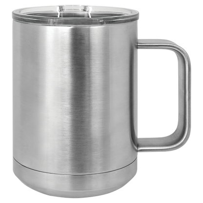 Custom Laser Engraved Powder-Coated Stainless Steel Coffee Mug - Upload Your Logo, Brand, or Image