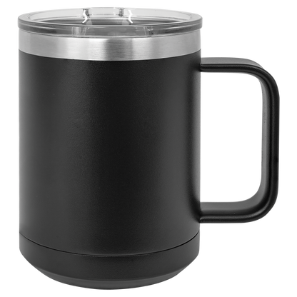Custom Laser Engraved Powder-Coated Stainless Steel Coffee Mug - Upload Your Logo, Brand, or Image