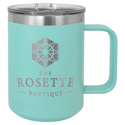 Custom Laser Engraved Powder-Coated Stainless Steel Coffee Mug - Upload Your Logo, Brand, or Image