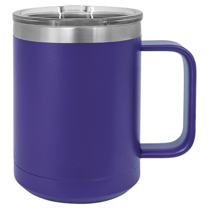 Custom Laser Engraved Powder-Coated Stainless Steel Coffee Mug - Upload Your Logo, Brand, or Image