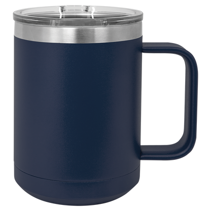 Custom Laser Engraved Powder-Coated Stainless Steel Coffee Mug - Upload Your Logo, Brand, or Image