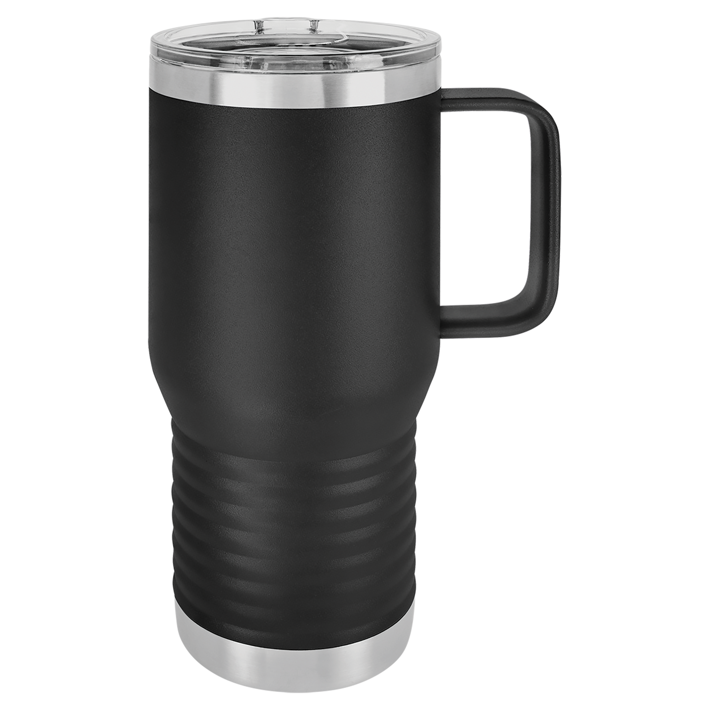 Custom Branded 20 oz Powder-Coated Stainless Steel Travel Mug - Laser Engraved