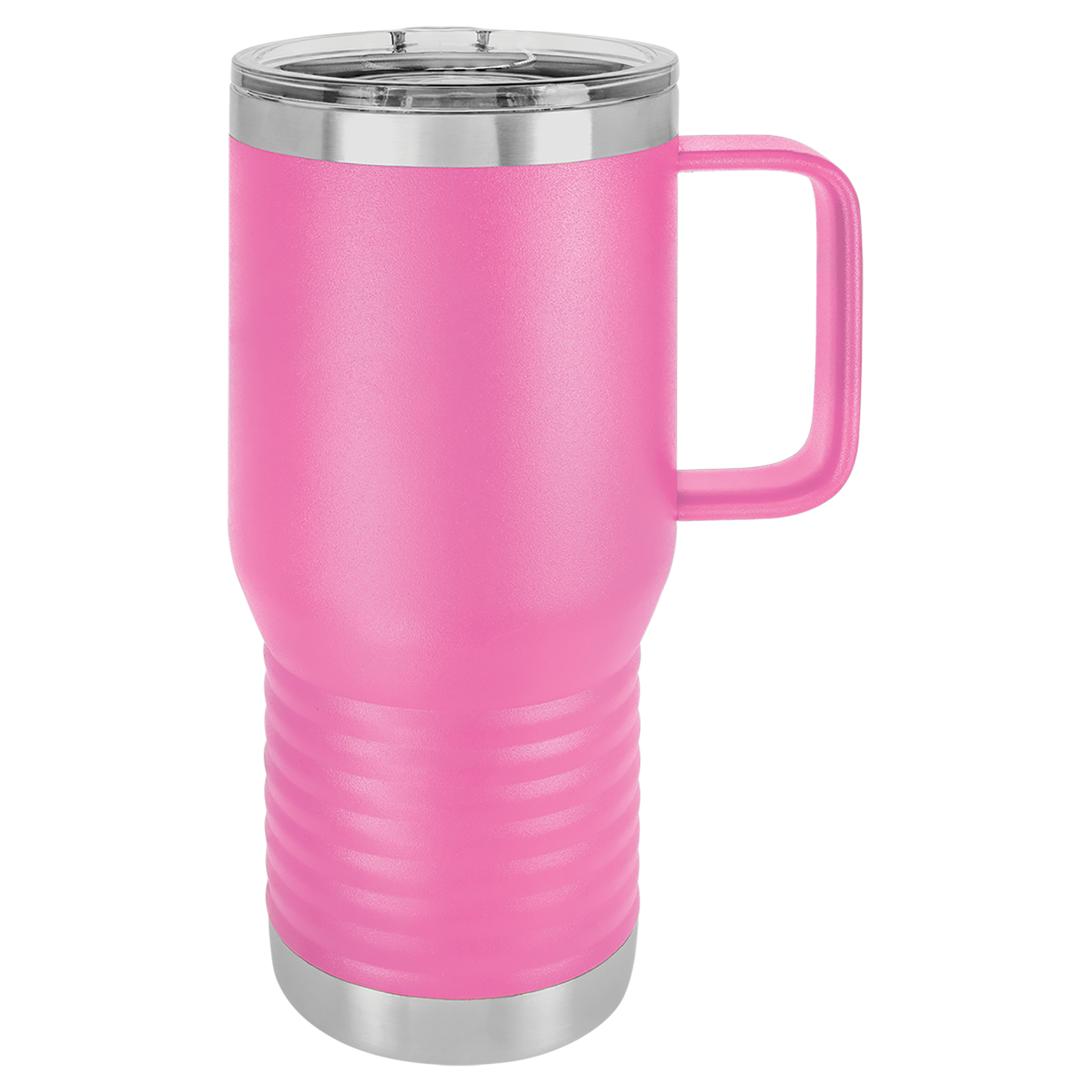 Custom Branded 20 oz Powder-Coated Stainless Steel Travel Mug - Laser Engraved