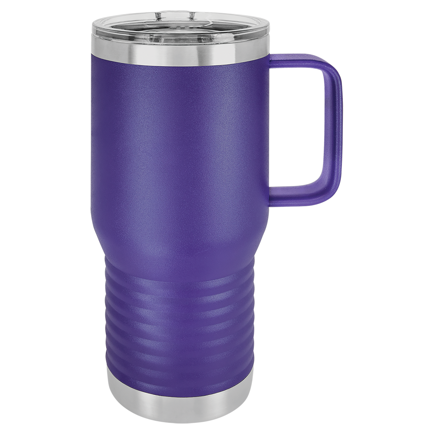 Custom Branded 20 oz Powder-Coated Stainless Steel Travel Mug - Laser Engraved