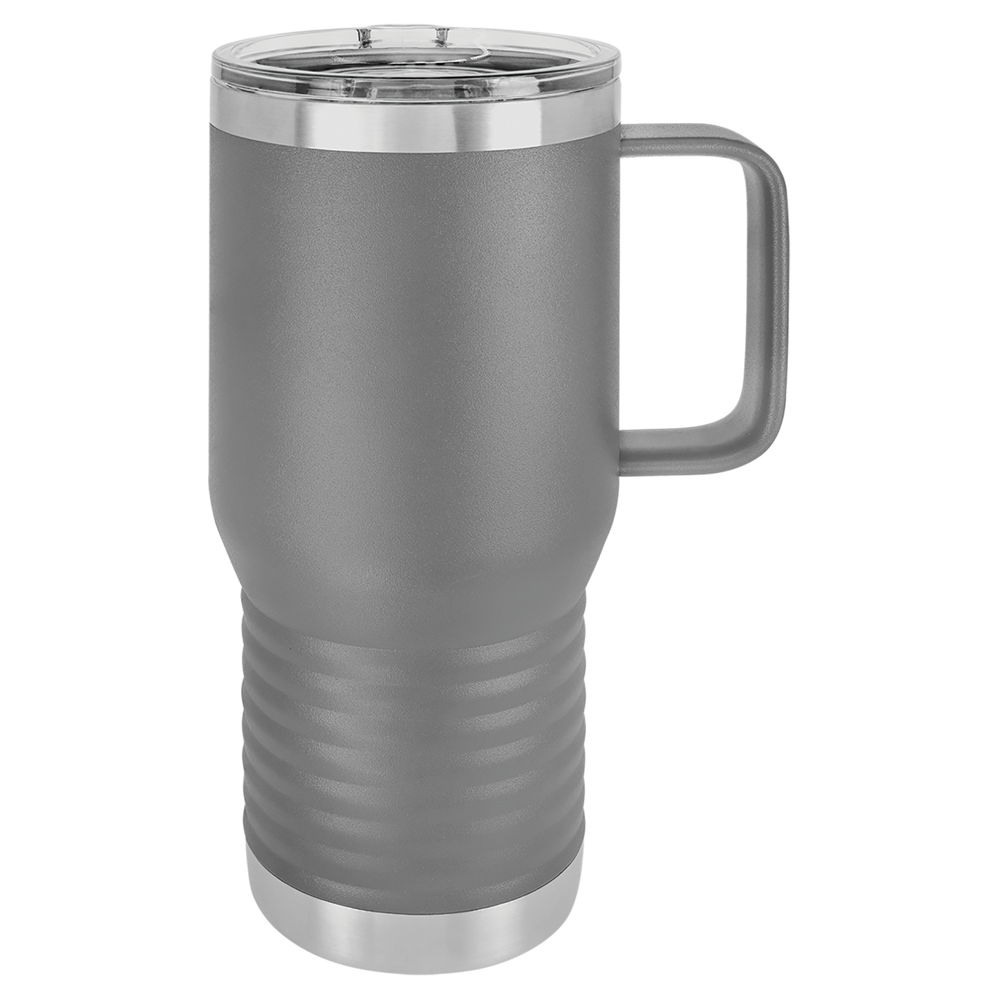 Custom Branded 20 oz Powder-Coated Stainless Steel Travel Mug - Laser Engraved