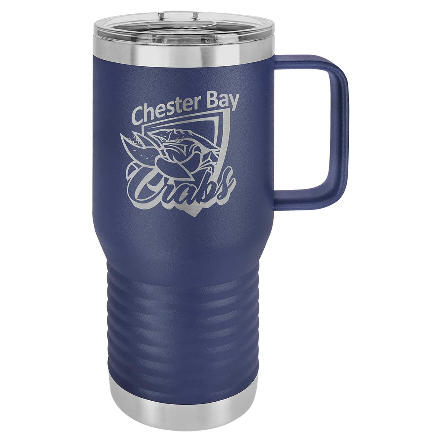 Custom Branded 20 oz Powder-Coated Stainless Steel Travel Mug - Laser Engraved