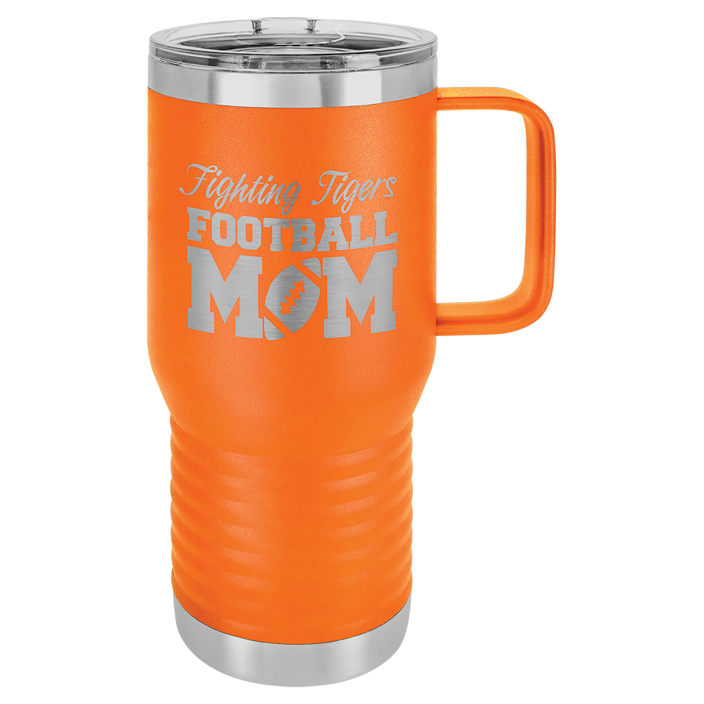 Custom Branded 20 oz Powder-Coated Stainless Steel Travel Mug - Laser Engraved