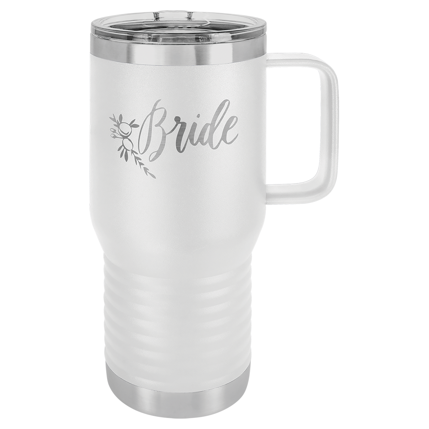 Custom Branded 20 oz Powder-Coated Stainless Steel Travel Mug - Laser Engraved