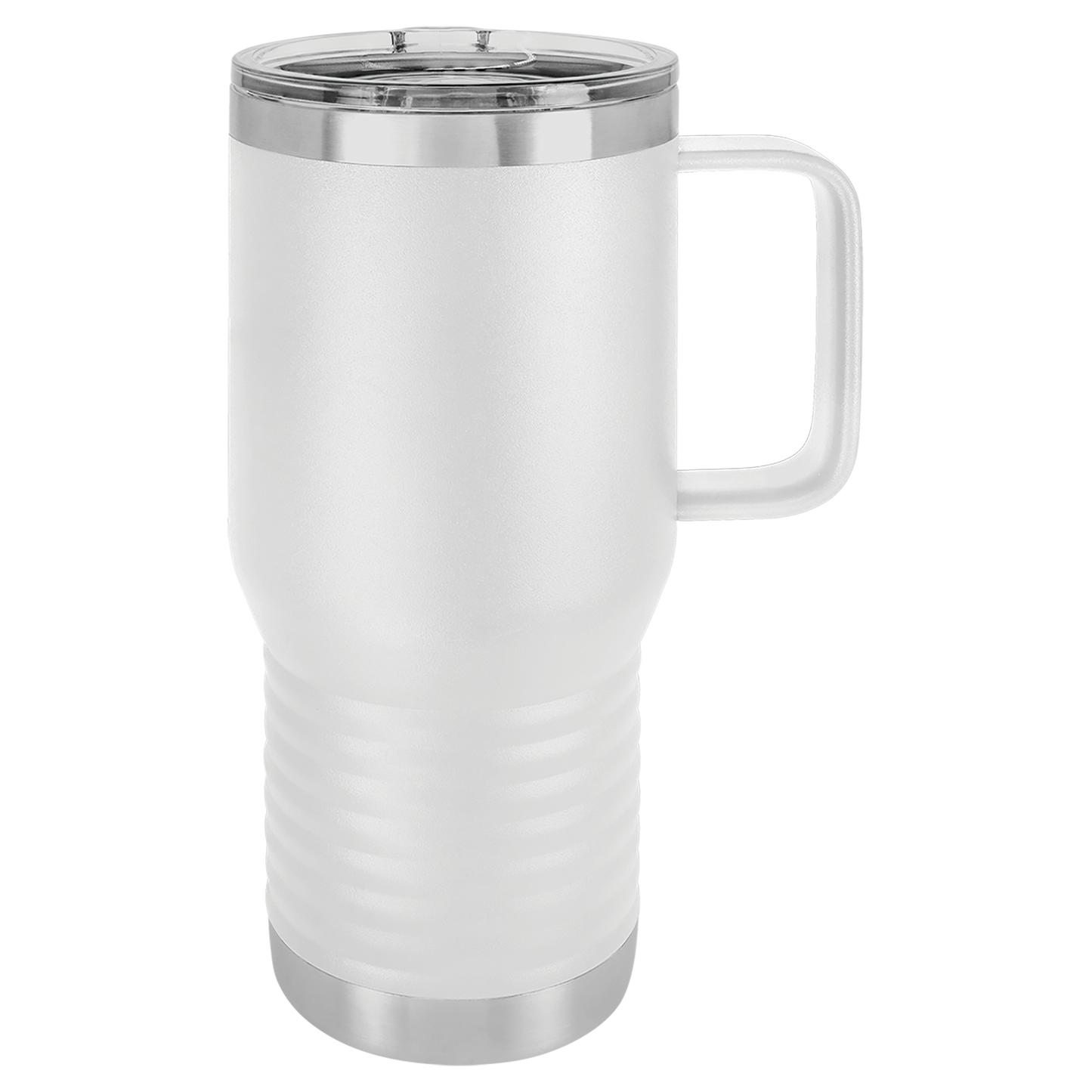 Custom Branded 20 oz Powder-Coated Stainless Steel Travel Mug - Laser Engraved