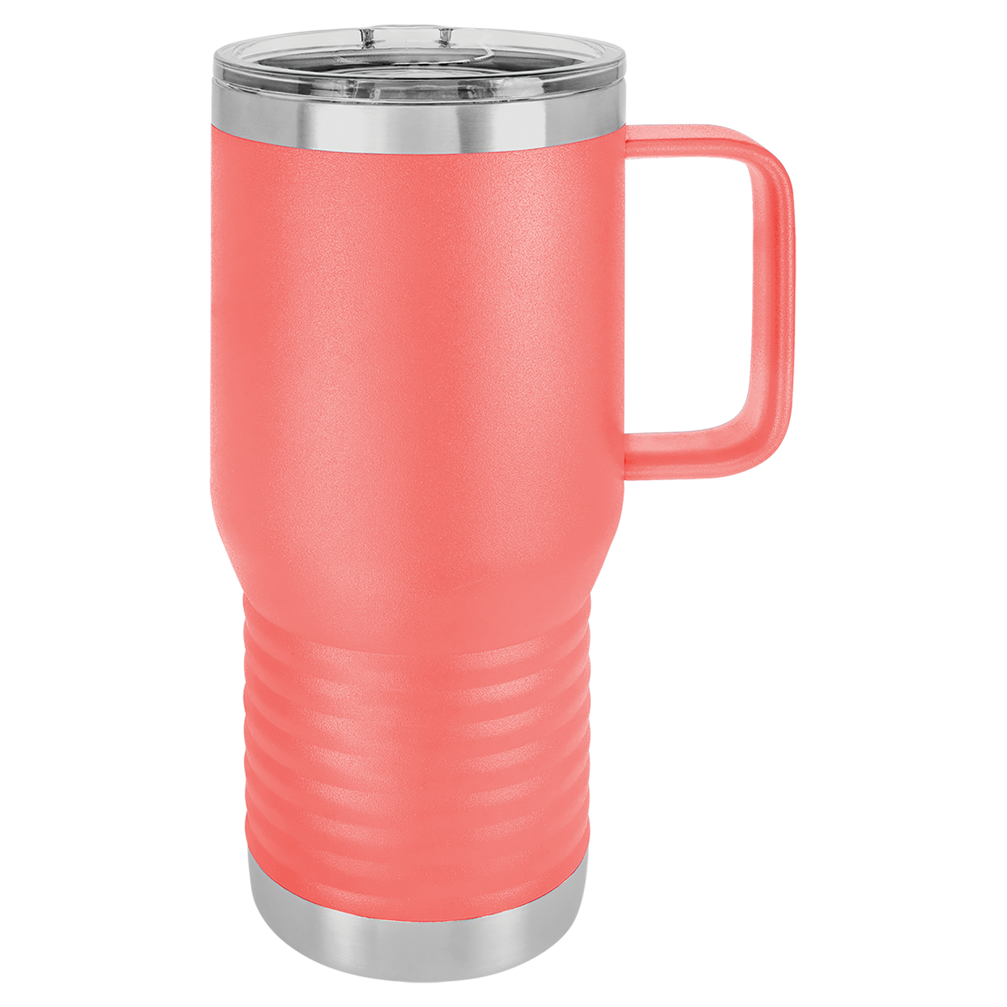 Custom Branded 20 oz Powder-Coated Stainless Steel Travel Mug - Laser Engraved