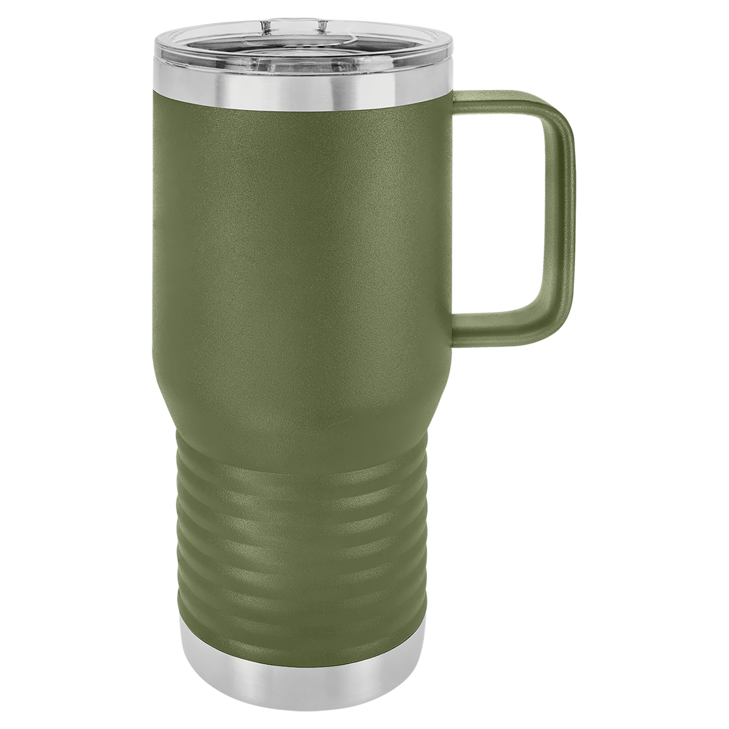 Custom Branded 20 oz Powder-Coated Stainless Steel Travel Mug - Laser Engraved
