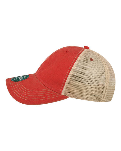 Legacy Youth Snap-back Truckers Hat with Custom Branded Laser Engraved Leatherette Patch