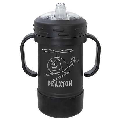 Custom Laser Engraved 10oz Stainless Steel Sippy Cup - Upload Your Logo, Brand, or Image