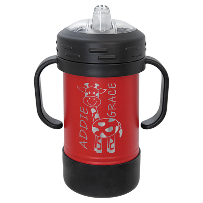 Custom Laser Engraved 10oz Stainless Steel Sippy Cup - Upload Your Logo, Brand, or Image