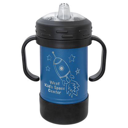 Custom Laser Engraved 10oz Stainless Steel Sippy Cup - Upload Your Logo, Brand, or Image