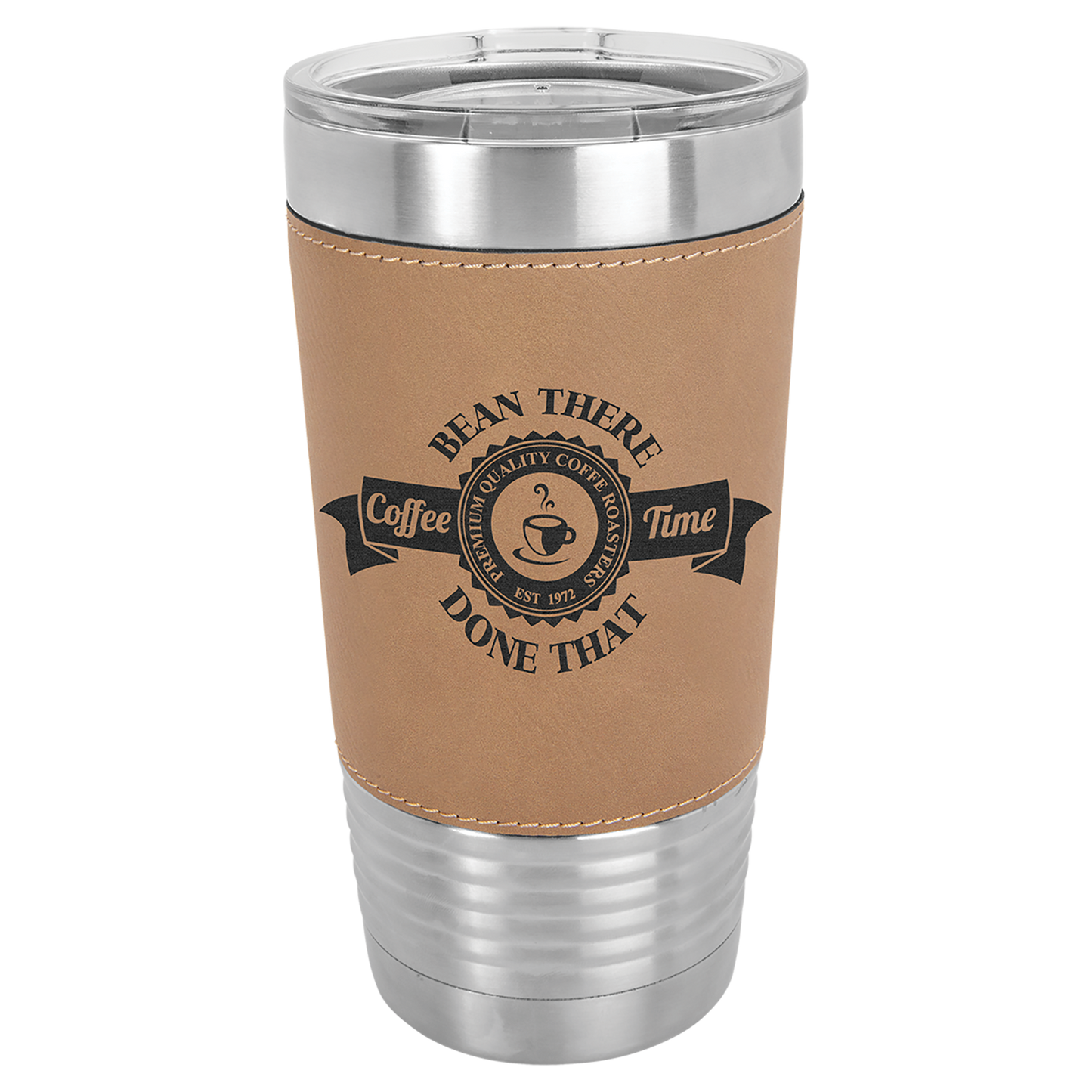 Custom Laser Engraved 20oz Stainless Steel Leatherette Tumbler - Upload Your Logo, Brand, or Image