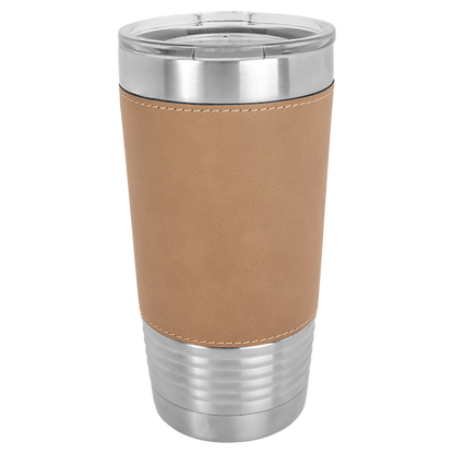 Custom Laser Engraved 20oz Stainless Steel Leatherette Tumbler - Upload Your Logo, Brand, or Image