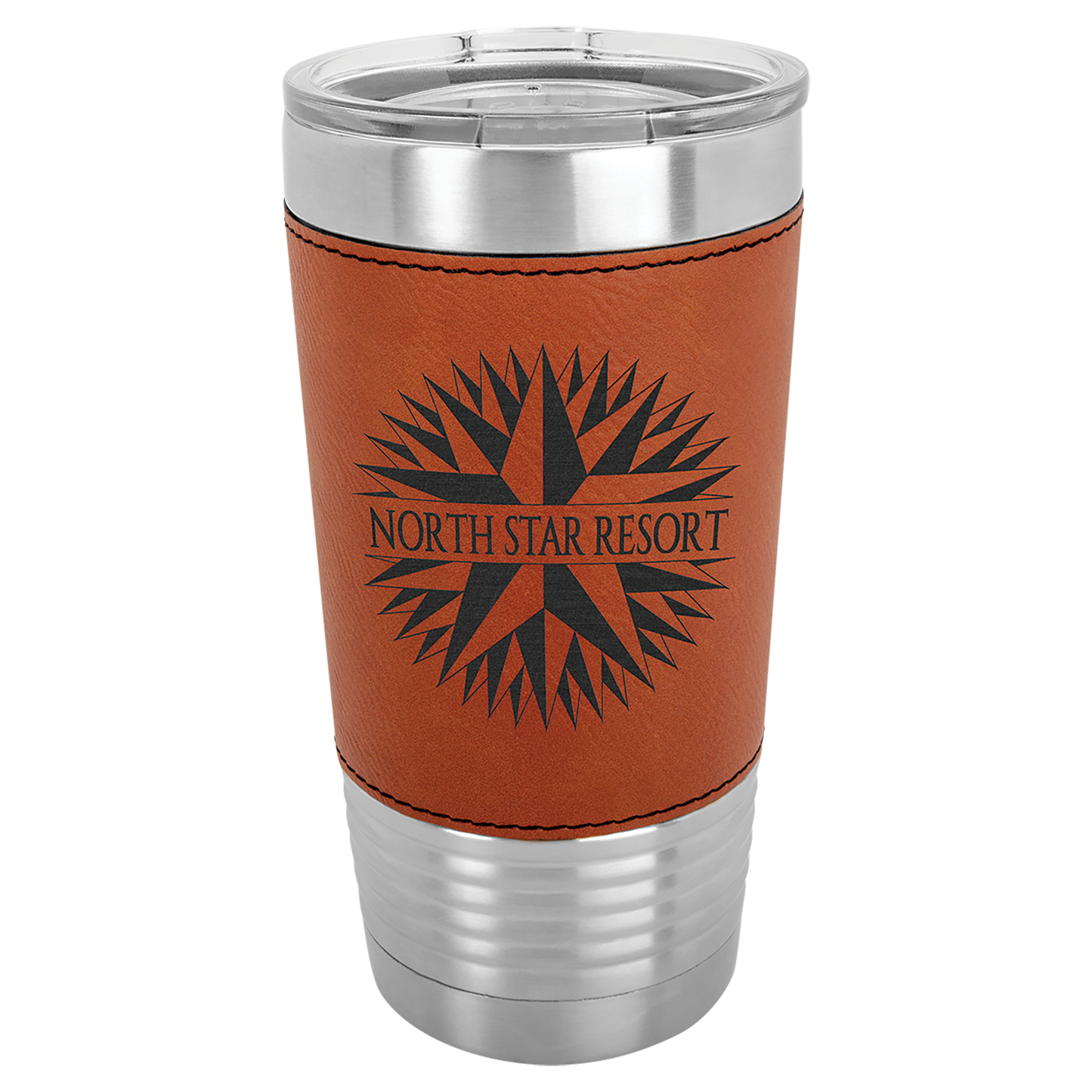 Custom Laser Engraved 20oz Stainless Steel Leatherette Tumbler - Upload Your Logo, Brand, or Image