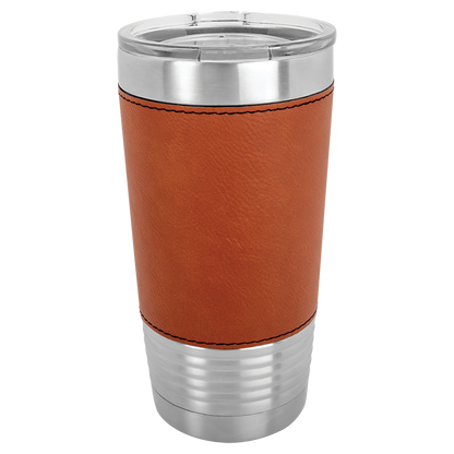 Custom Laser Engraved 20oz Stainless Steel Leatherette Tumbler - Upload Your Logo, Brand, or Image