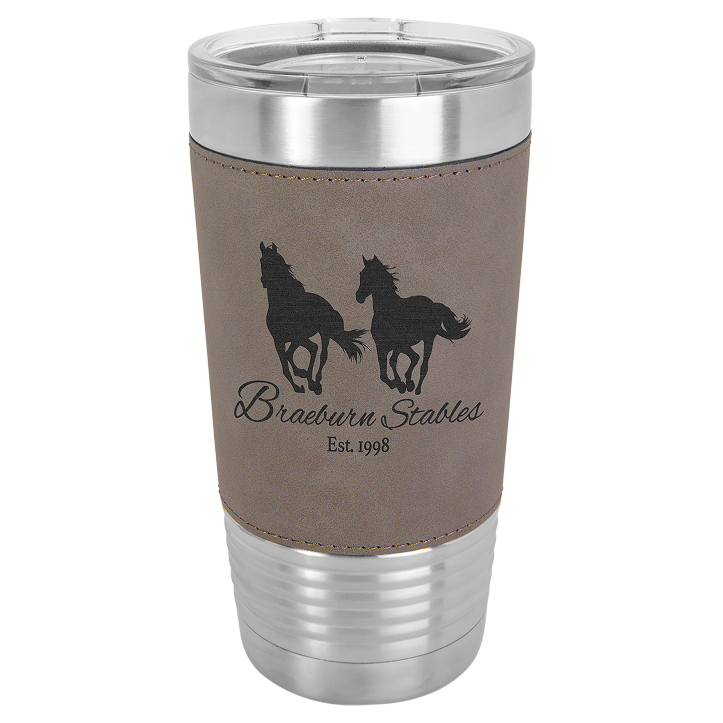 Custom Laser Engraved 20oz Stainless Steel Leatherette Tumbler - Upload Your Logo, Brand, or Image