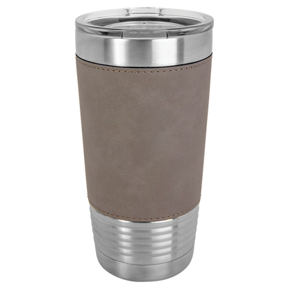 Custom Laser Engraved 20oz Stainless Steel Leatherette Tumbler - Upload Your Logo, Brand, or Image