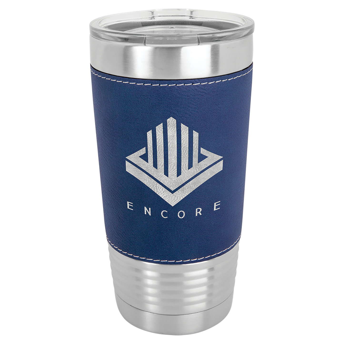 Custom Laser Engraved 20oz Stainless Steel Leatherette Tumbler - Upload Your Logo, Brand, or Image