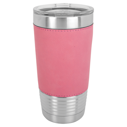 Custom Laser Engraved 20oz Stainless Steel Leatherette Tumbler - Upload Your Logo, Brand, or Image