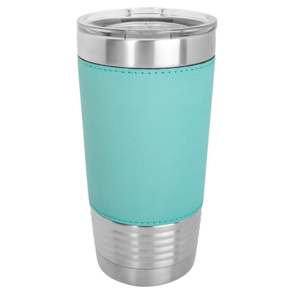Custom Laser Engraved 20oz Stainless Steel Leatherette Tumbler - Upload Your Logo, Brand, or Image