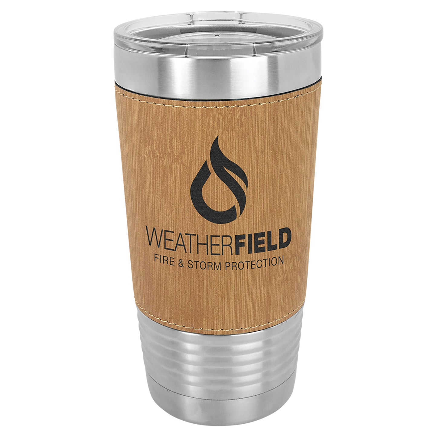 Custom Laser Engraved 20oz Stainless Steel Leatherette Tumbler - Upload Your Logo, Brand, or Image