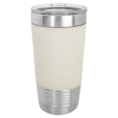 Custom Laser Engraved 20oz Stainless Steel Leatherette Tumbler - Upload Your Logo, Brand, or Image