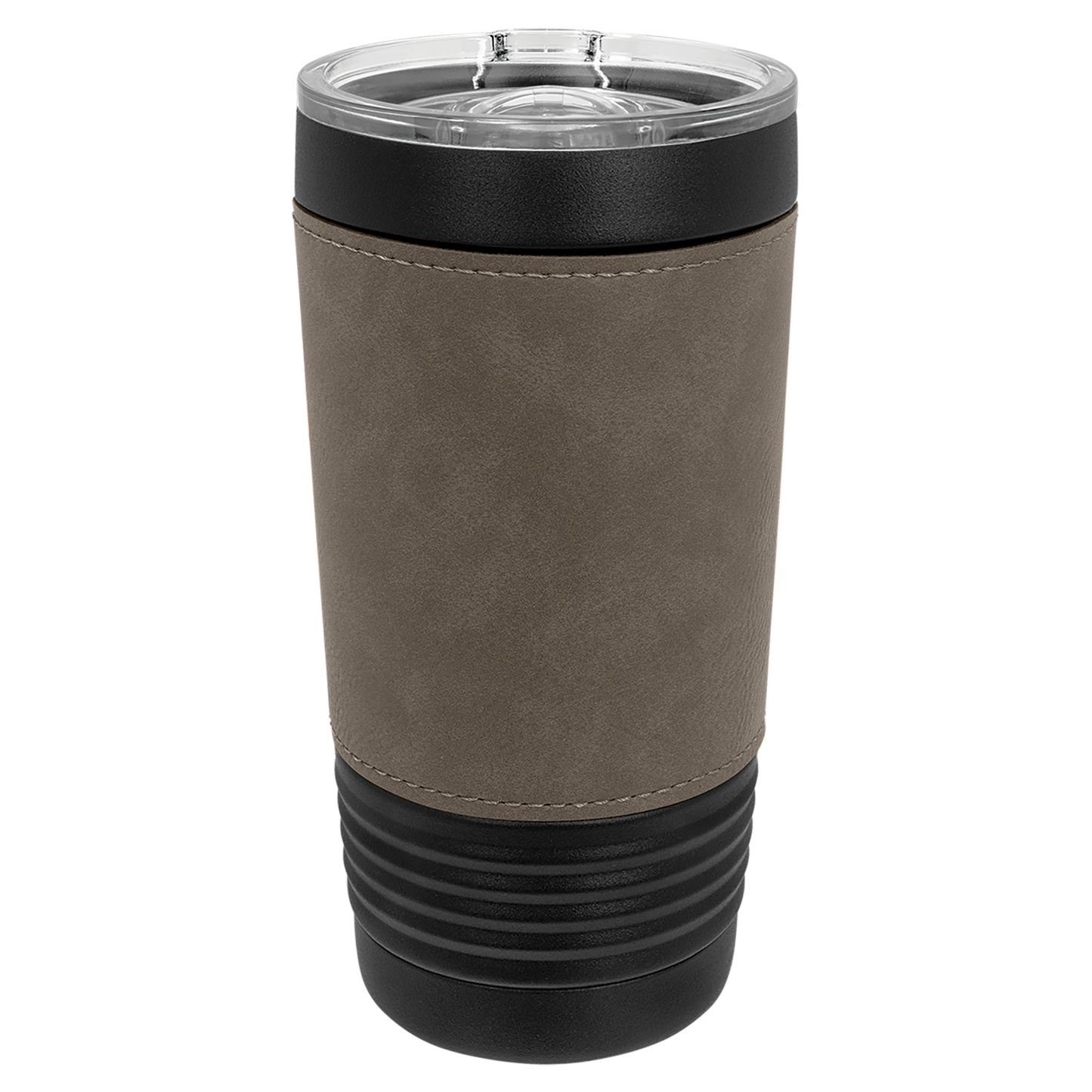Custom Laser Engraved 20oz Black Powder-Coated Leatherette Tumbler - Upload Your Logo, Brand, or Image