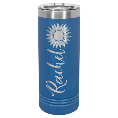 Custom Laser Engraved 22oz Stainless Steel Skinny Tumbler - Upload Your Logo, Brand, or Image