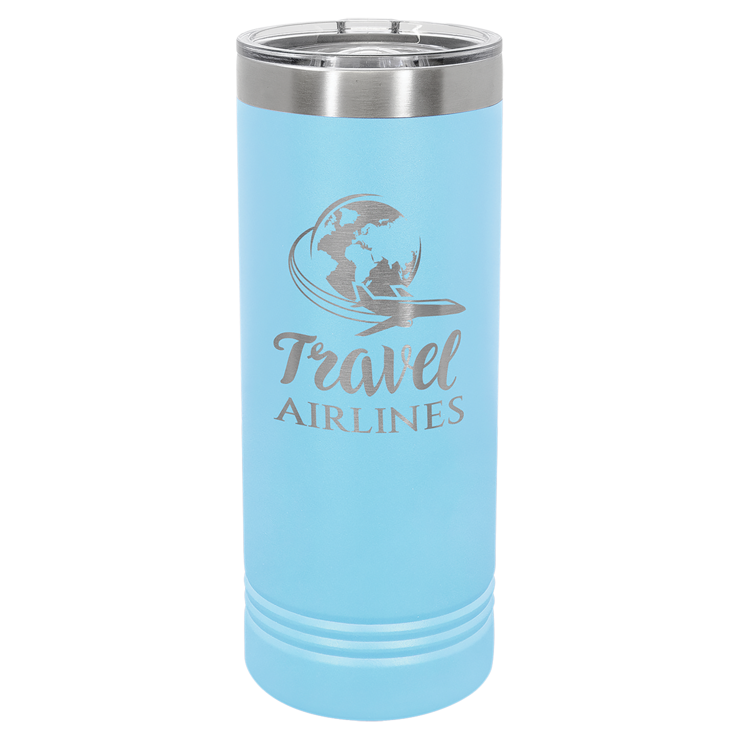 Custom Laser Engraved 22oz Stainless Steel Skinny Tumbler - Upload Your Logo, Brand, or Image