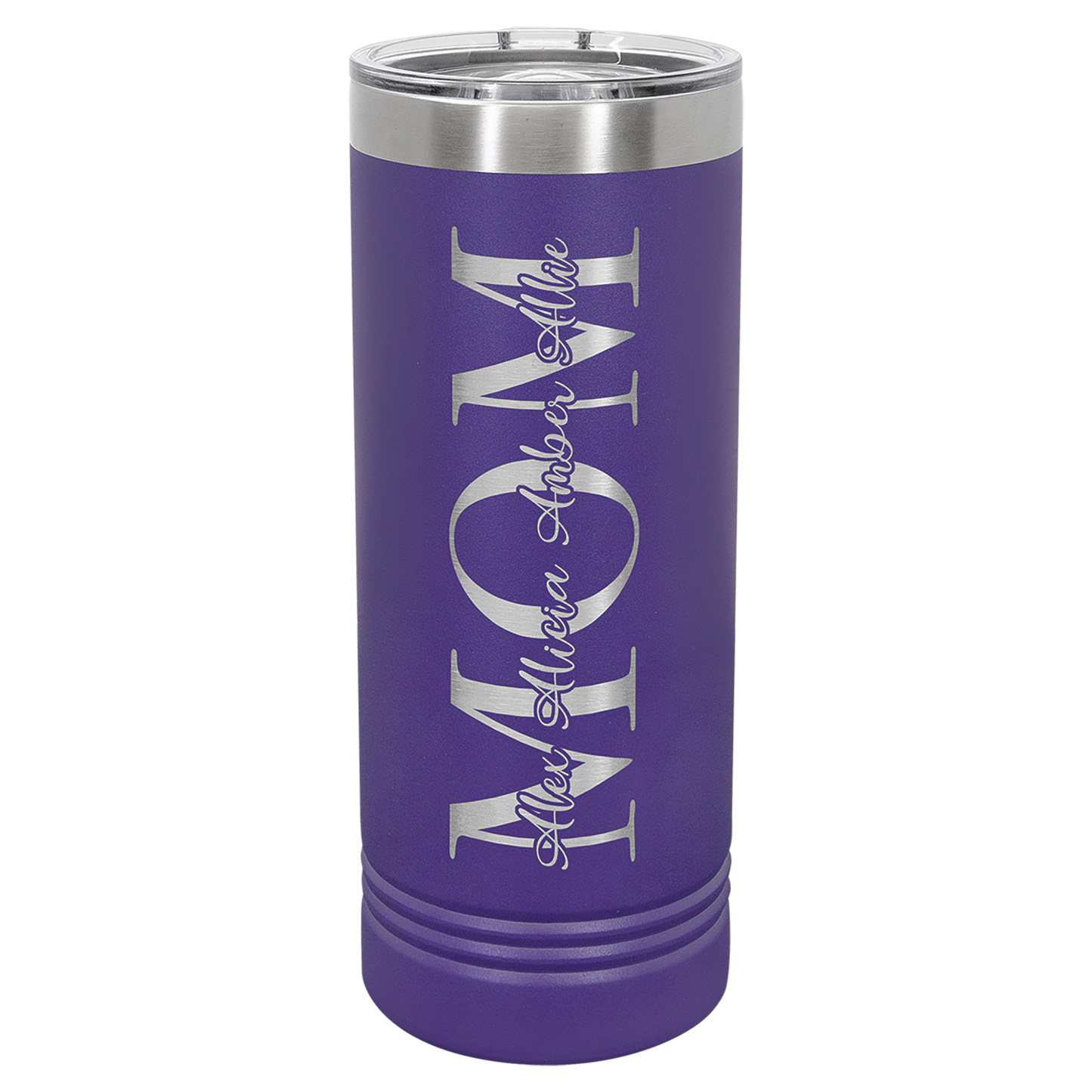 Custom Laser Engraved 22oz Stainless Steel Skinny Tumbler - Upload Your Logo, Brand, or Image