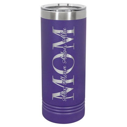 Custom Laser Engraved 22oz Stainless Steel Skinny Tumbler - Upload Your Logo, Brand, or Image